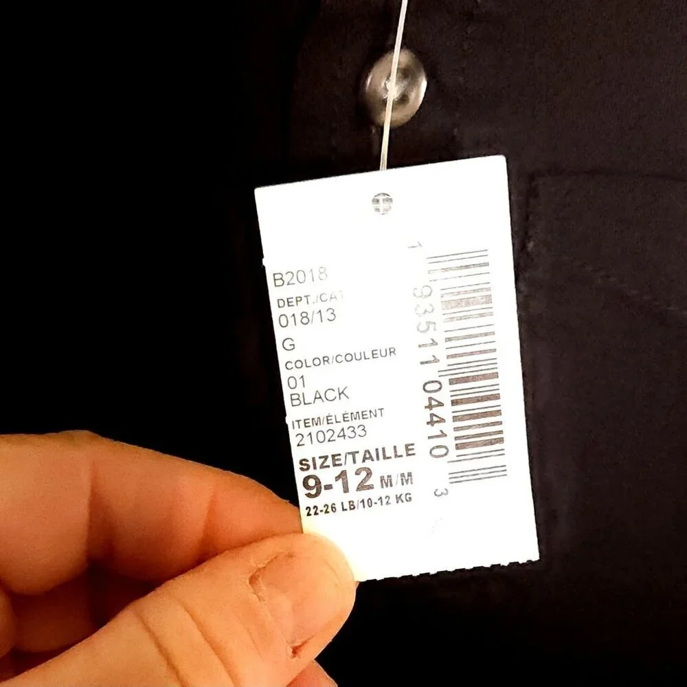The Children's Place Infant Boys New Black Button Down Shirt 9-12 Months